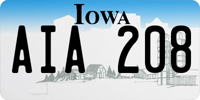 IA license plate AIA208