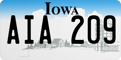 IA license plate AIA209