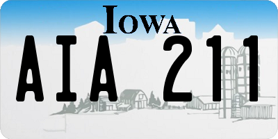 IA license plate AIA211