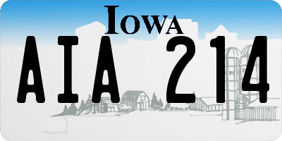 IA license plate AIA214