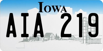 IA license plate AIA219