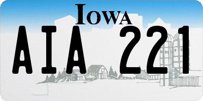 IA license plate AIA221