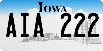 IA license plate AIA222