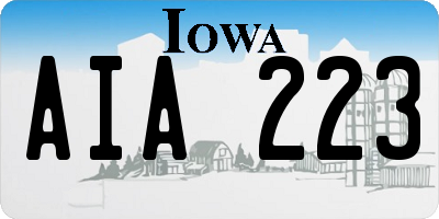 IA license plate AIA223