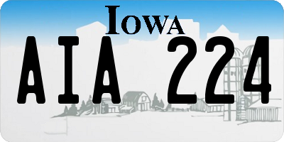 IA license plate AIA224