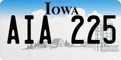 IA license plate AIA225