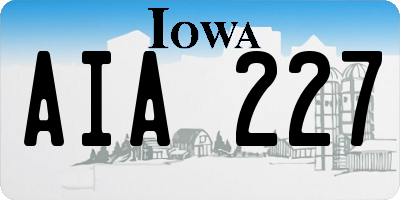 IA license plate AIA227
