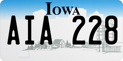 IA license plate AIA228