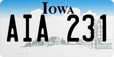 IA license plate AIA231