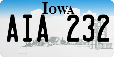 IA license plate AIA232