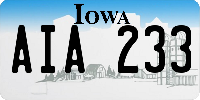 IA license plate AIA233