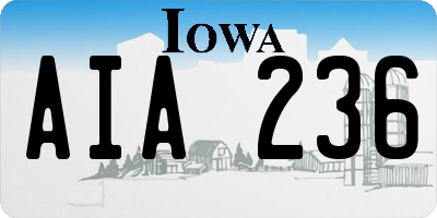IA license plate AIA236