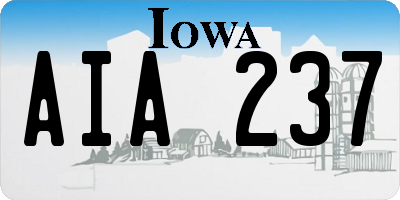 IA license plate AIA237
