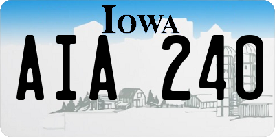 IA license plate AIA240