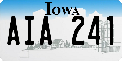 IA license plate AIA241