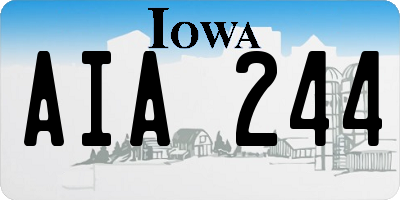 IA license plate AIA244