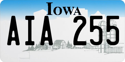 IA license plate AIA255