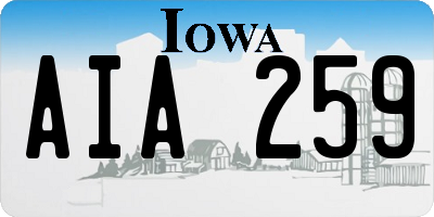 IA license plate AIA259