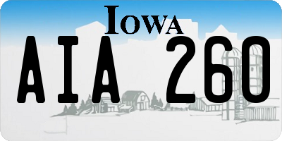 IA license plate AIA260