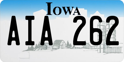 IA license plate AIA262
