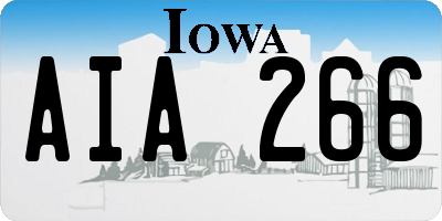 IA license plate AIA266