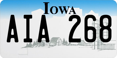 IA license plate AIA268