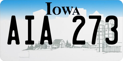 IA license plate AIA273