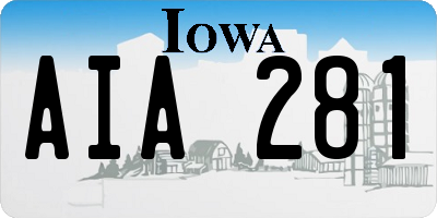 IA license plate AIA281