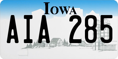 IA license plate AIA285