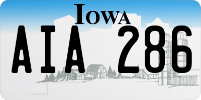 IA license plate AIA286