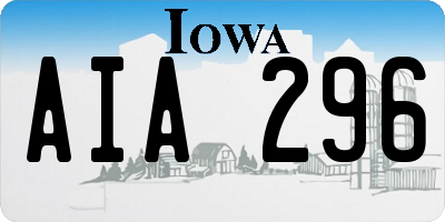 IA license plate AIA296