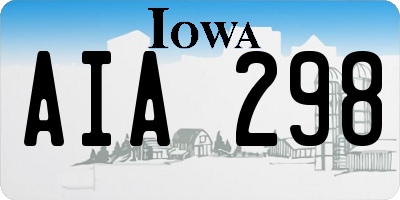 IA license plate AIA298