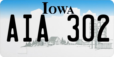 IA license plate AIA302