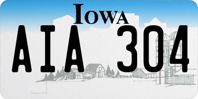 IA license plate AIA304