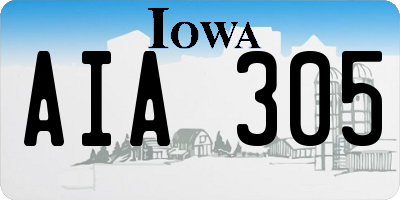 IA license plate AIA305