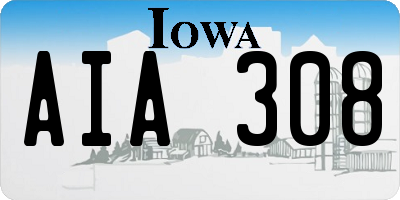 IA license plate AIA308
