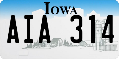 IA license plate AIA314
