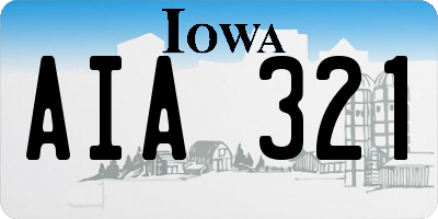 IA license plate AIA321