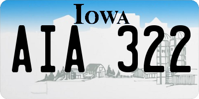 IA license plate AIA322