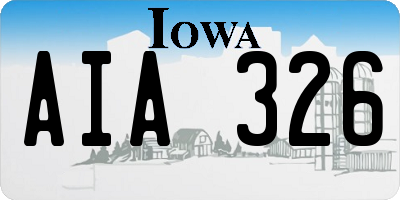 IA license plate AIA326