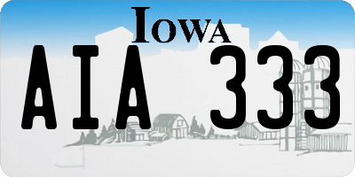 IA license plate AIA333