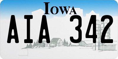 IA license plate AIA342