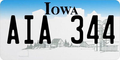 IA license plate AIA344