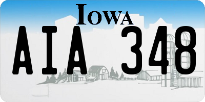 IA license plate AIA348
