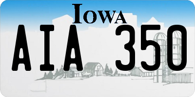 IA license plate AIA350