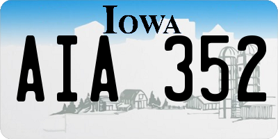 IA license plate AIA352