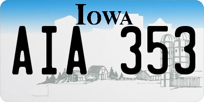 IA license plate AIA353