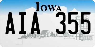 IA license plate AIA355