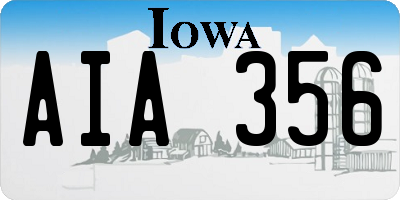 IA license plate AIA356