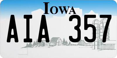 IA license plate AIA357